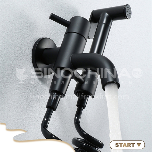 Black household with faucet spray gun high pressure nozzle for washing toilet bathroom